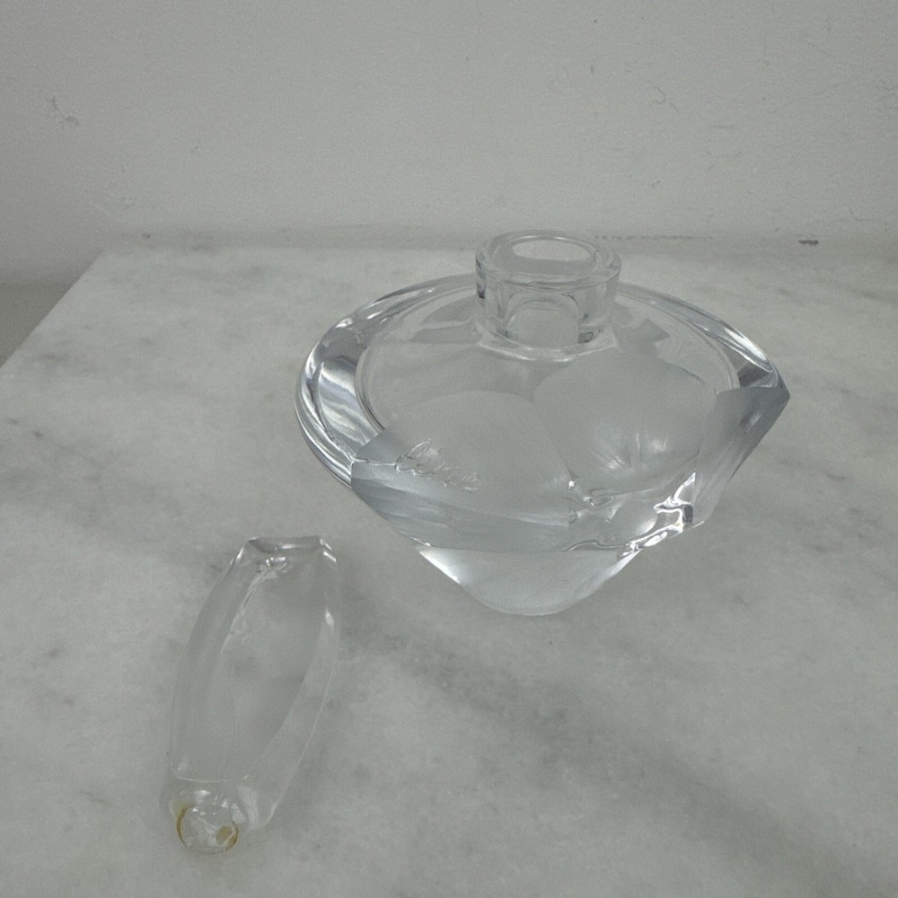 Line Clear Glass Perfume Bottle( Lid Is Broken)